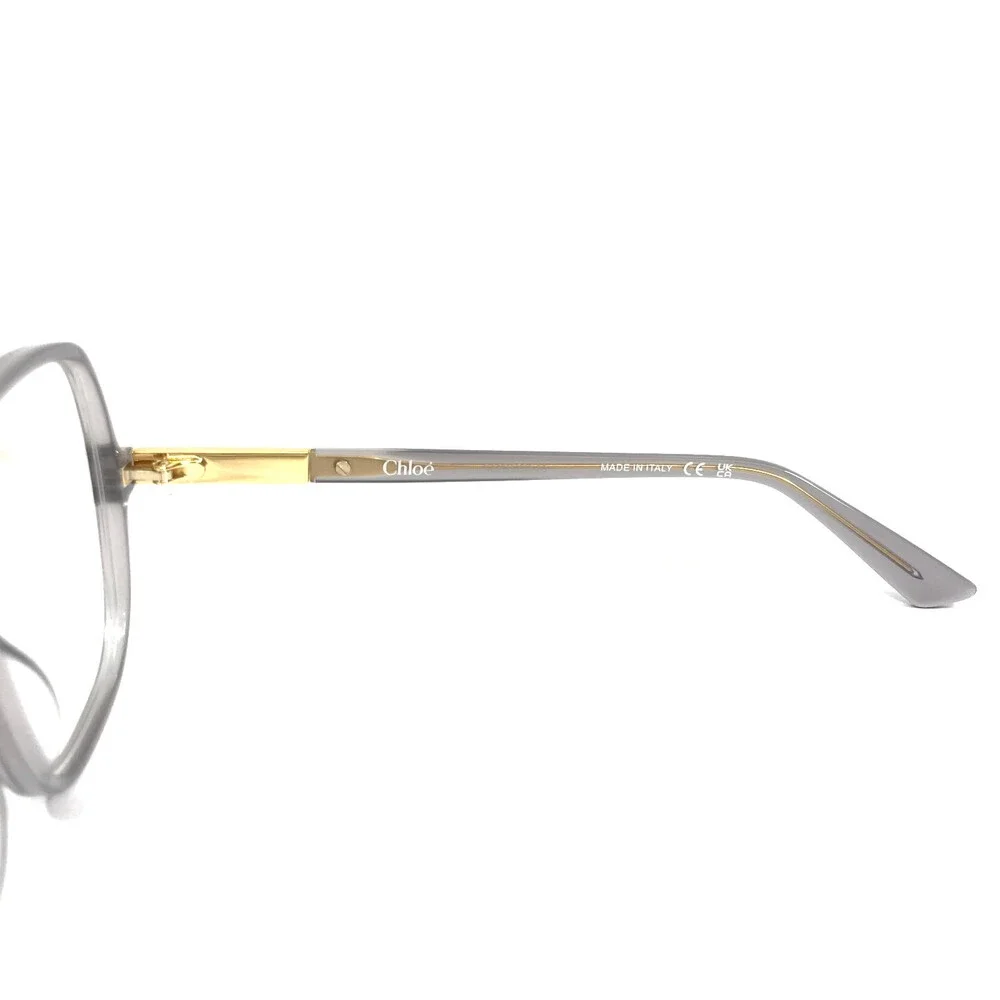 Chloe Eyeglasses Frames CH0368O 005 Beige Transparent Gold Hexagonal 54-16-140